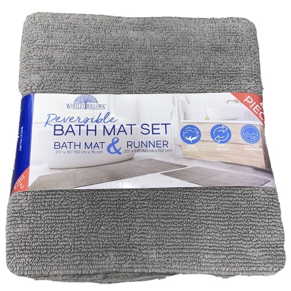 Whitley Willows Bath Whitley Willows Bath Mat Runner Set Reversible